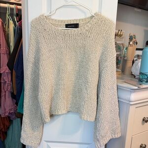 MINKPINK Ivory Textured Crew Neck Sweater